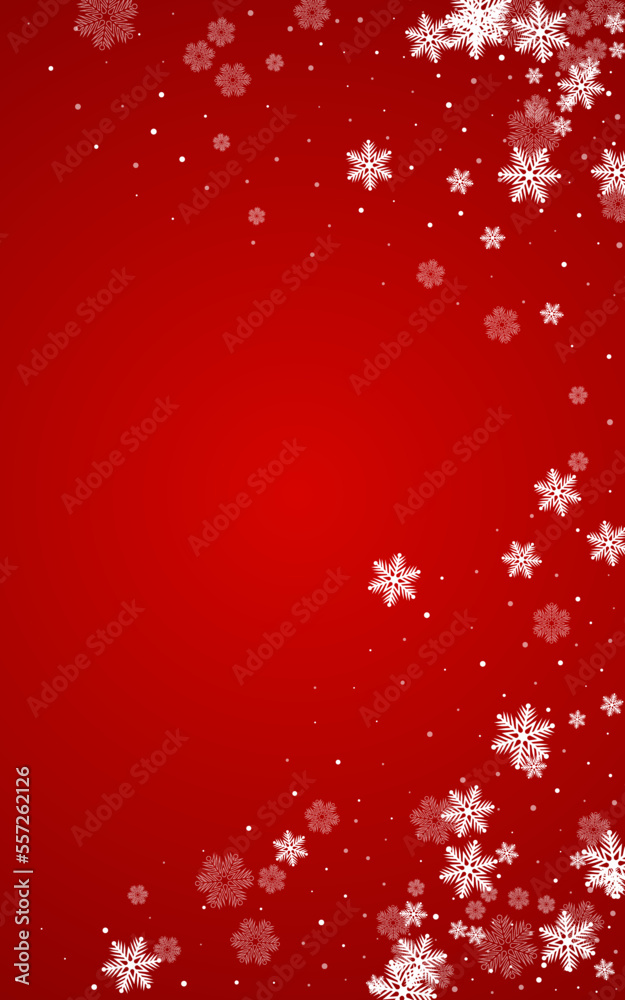 Silver Snow Vector Red Background. Winter