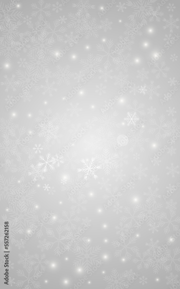 White Snowflake Vector Grey Background. magic