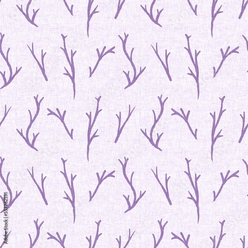 Gender neutral purple botanical foliage seamless raster background. Simple whimsical 2 tone pattern. Kids floral nursery wallpaper or scandi all over print.