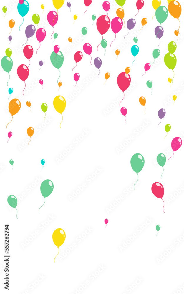 Color Design Baloon Vector  White Background.