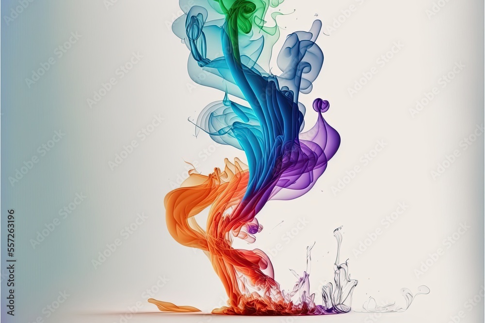 Naklejka premium Abstract colorful background with liquid smoke. Generative AI.