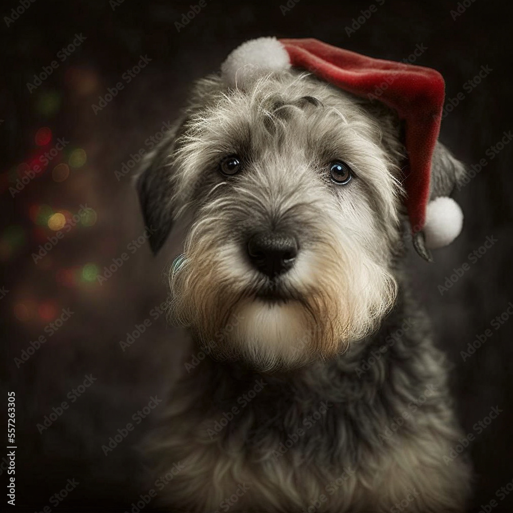 Irish Glen of Imaal terrier in Christmas Outfit