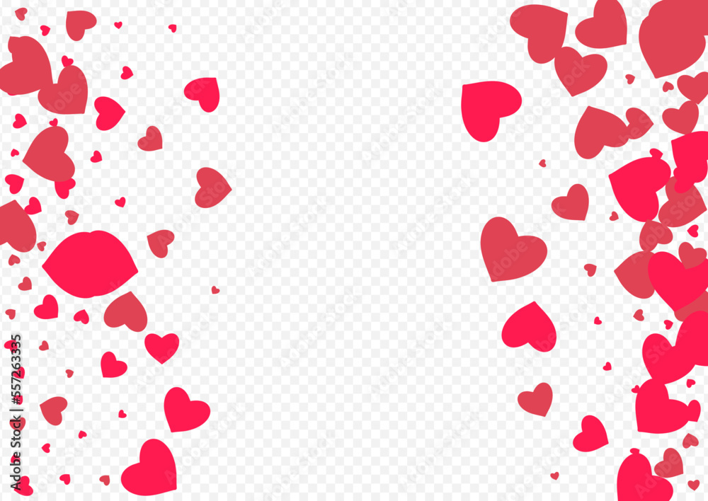 Burgundy Hearts Vector Transparent Backgound.