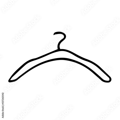 Hand drawn silhouette of clothes hanger icon