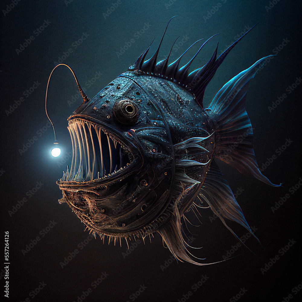 Angler Fish (Not accurate) - Generative AI Stock Illustration