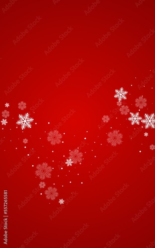 White Snowflake Vector Red Background. New Snow White Snowflake Vector Red Background. New Snow