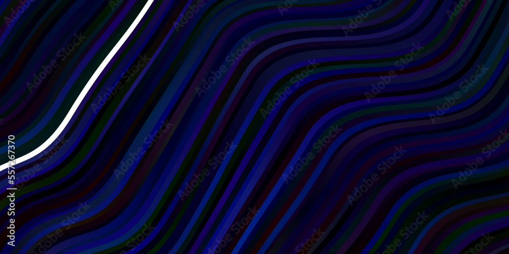 Dark BLUE vector background with curves. Dark BLUE vector background with curves.
