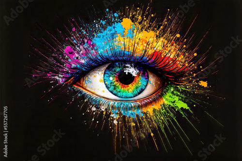 Auge Das sehende Auge Optikus Retina Iris Ophthalmos Chorioidea Closeup Generative AI Digital Art Background Hintergrund Illustration Cover Kunst