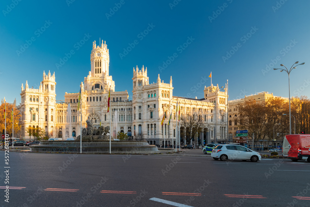 Madrid, Spain 28-12-2022 The former Communication Palace is a monumental building that has been the seat of Madrid City Council since  2007 it served before as as the headquarters for the Spanish Post