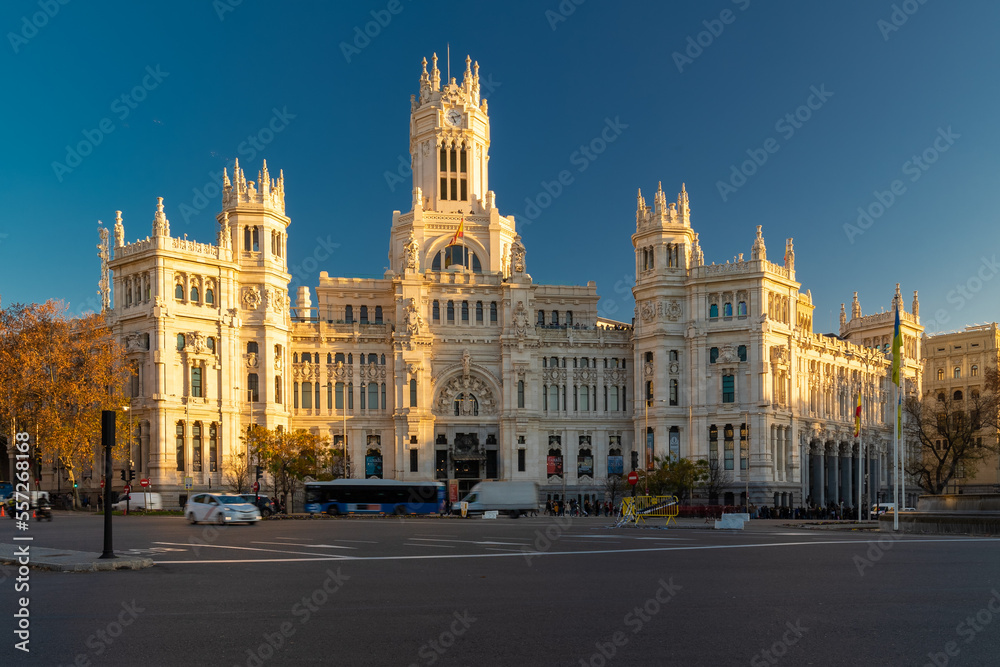 Madrid, Spain 28-12-2022 The former Communication Palace is a monumental building that has been the seat of Madrid City Council since  2007 it served before as as the headquarters for the Spanish Post
