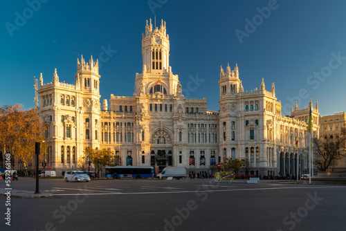 Fototapeta Naklejka Na Ścianę i Meble -  Madrid, Spain 28-12-2022 The former Communication Palace is a monumental building that has been the seat of Madrid City Council since  2007 it served before as as the headquarters for the Spanish Post