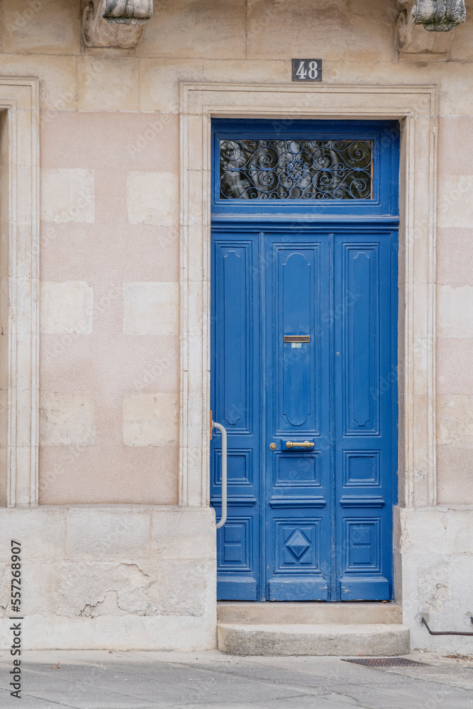 Blue front door in Portier France Blue front door in Portier France