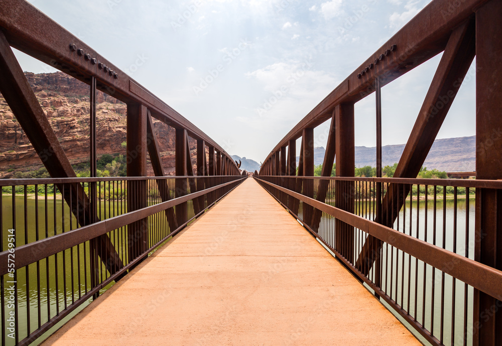 Pedestrian bridge over the Colorado River at Moab, Utah