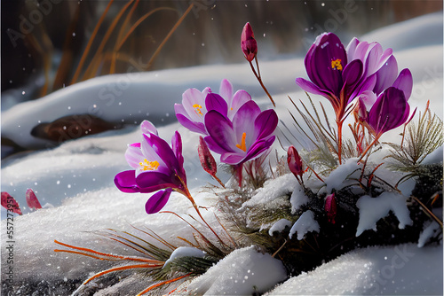 flower blooming in a frozen...