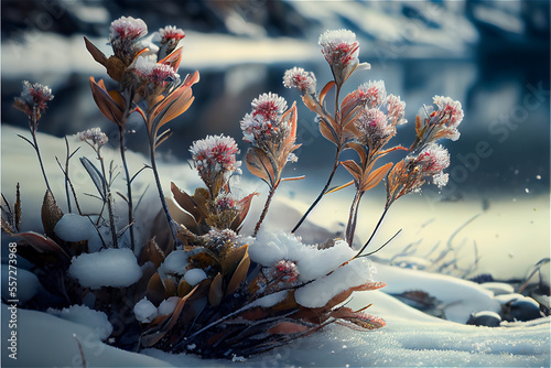 flower blooming in a frozen...