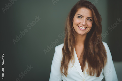 Smiling business woman in casual clothing