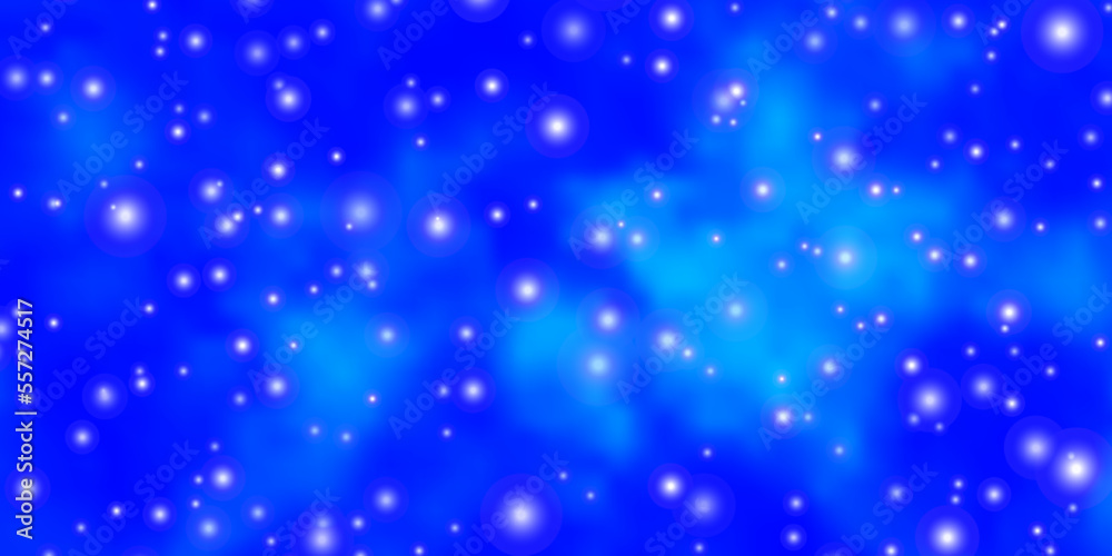 Fototapeta premium Light BLUE vector layout with bright stars.