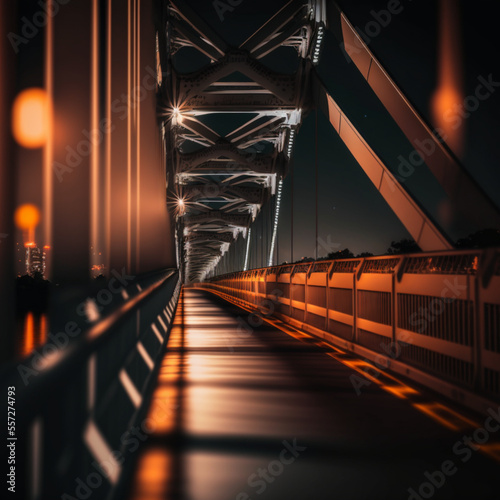 Canvas Print bridge at night