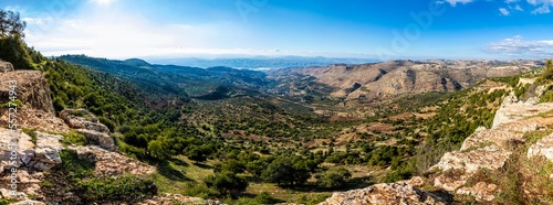 مطل الجبل الاخضر للغور وجبال فلسطين وقرية زبيد- الاردن- Panorama green mountain to palestine and Jordan valley