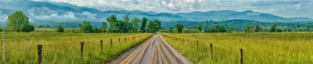 Early Morning Springtime Cades Cove Panorama
