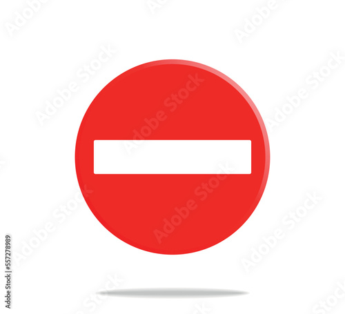 3d no entry sign, vector design with universal traffic sign meaning no entrance