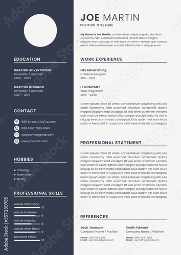 Minimalist cv resume template