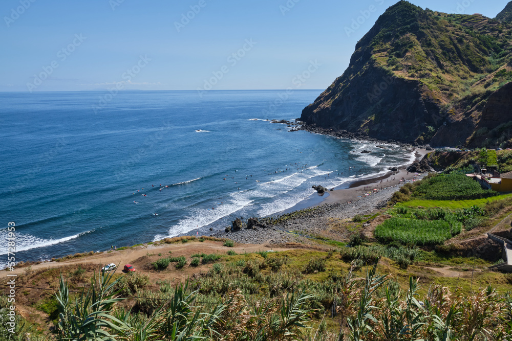 Maiata Beach in the Porto da Cruz village - Madeira Portugal