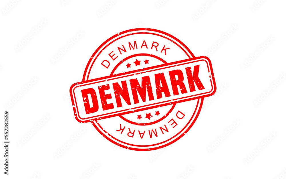 DENMARK stamp rubber with grunge style on white background DENMARK stamp rubber with grunge style on white background