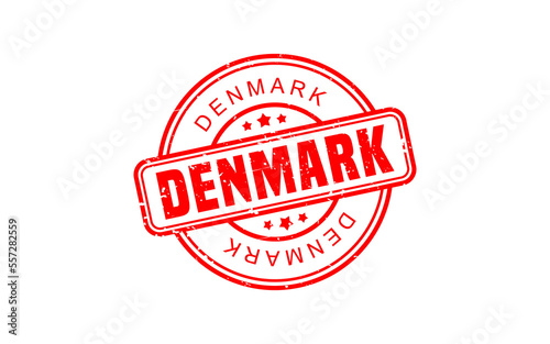 DENMARK stamp rubber with grunge style on white background