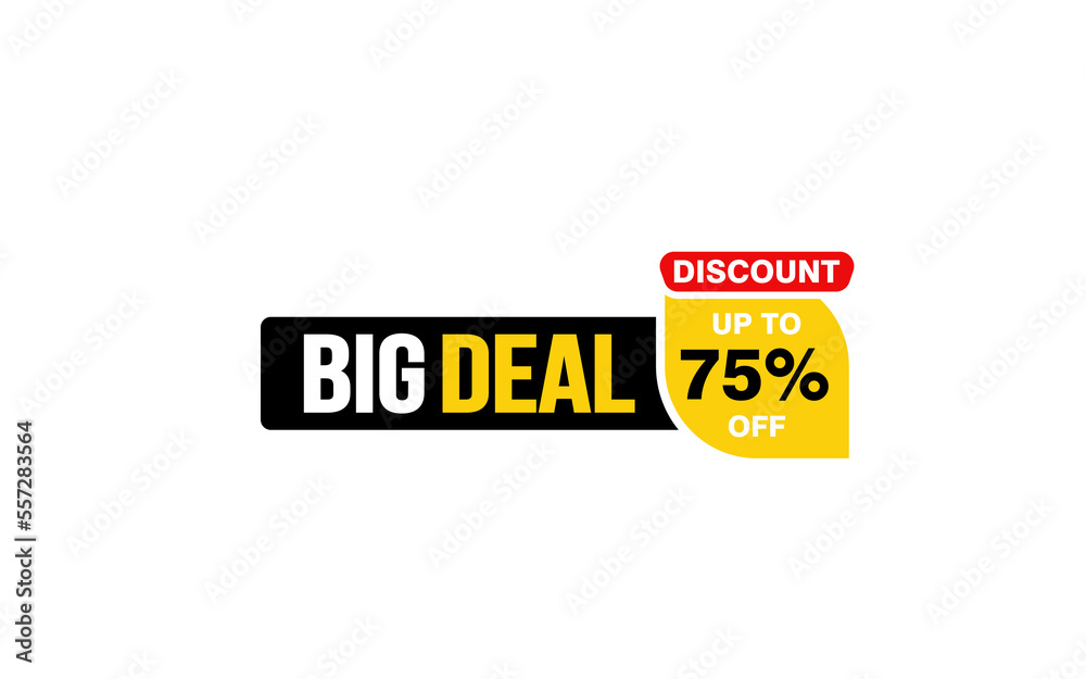 75 Percent discount offer, clearance, promotion banner layout with sticker style.
75 Percent discount offer, clearance, promotion banner layout with sticker style.