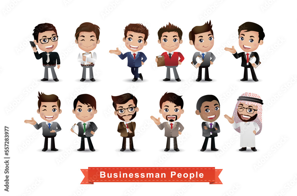 business people group avatars characters - Vector