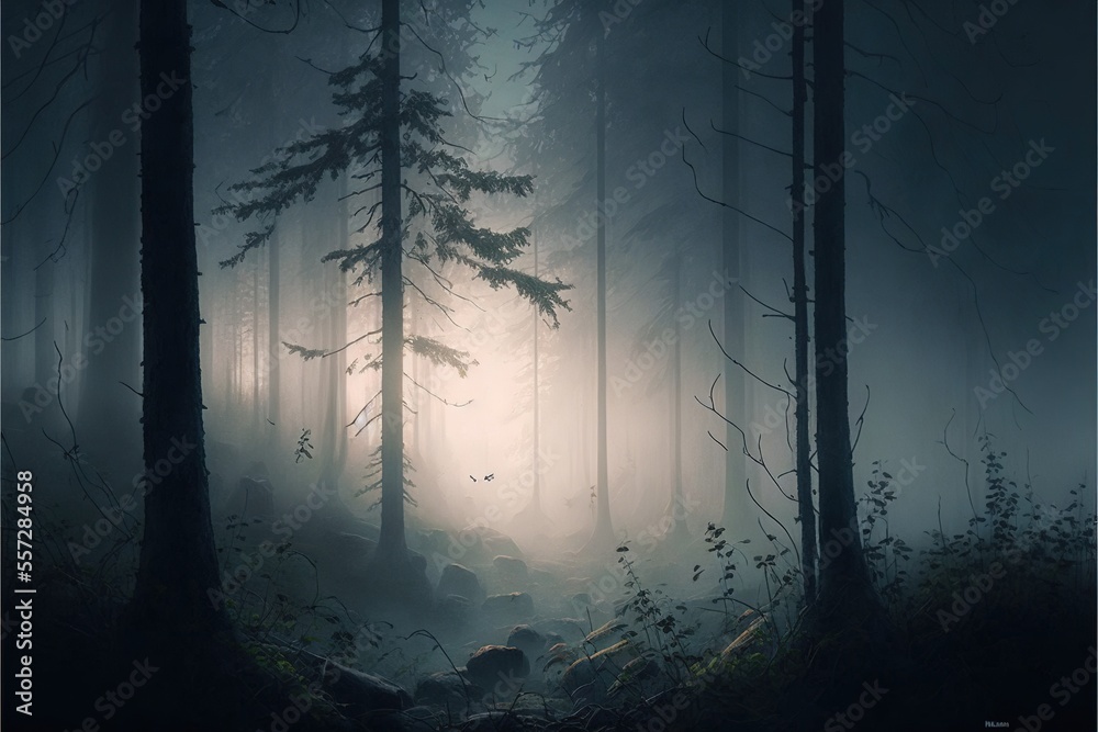 Obraz premium sunrise in the forest