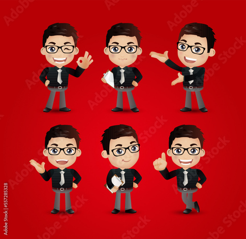 Men with different poses