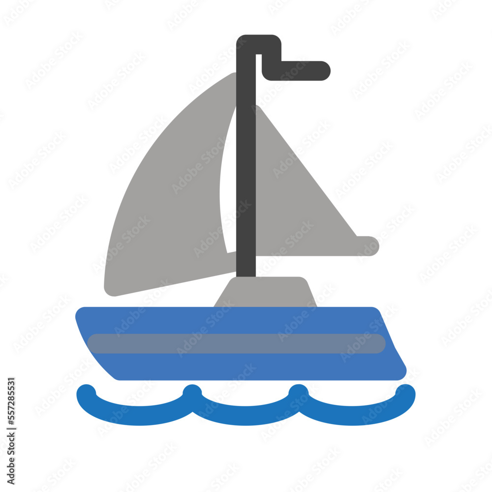 Fototapeta premium Sailboat Flat Icon