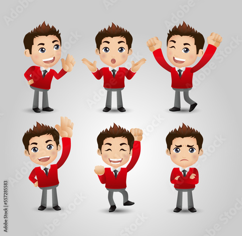 Men with different poses