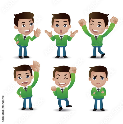 Men with different poses
