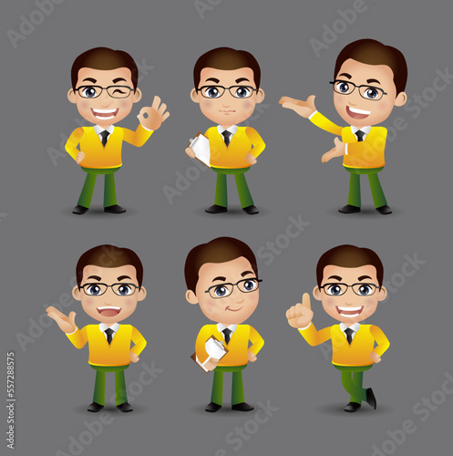 Men with different poses