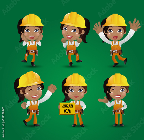 builder. worker. engineer with different poses © Rafy Fane