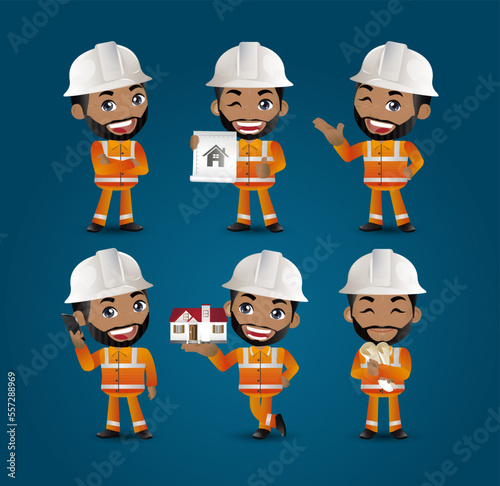 builder. worker. engineer with different poses © Rafy Fane