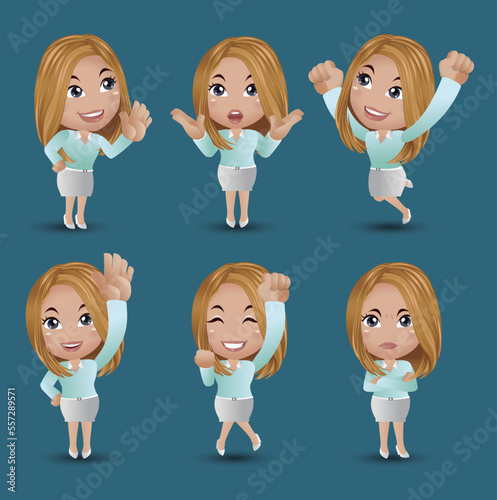 Women with different poses. vector