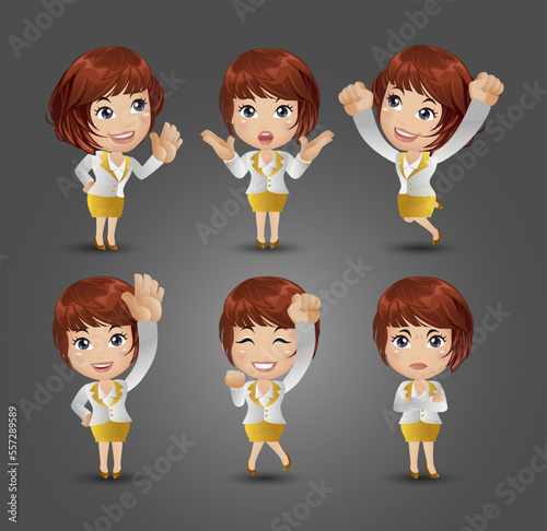 Women with different poses. vector