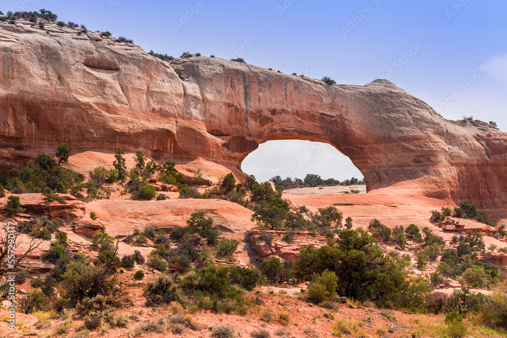 Spectacular Wilson Arch in Utah. Located in 24 miles south of Moab, it is the attractive tourists place