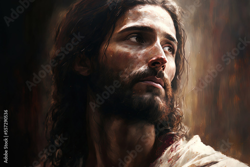 Slika na platnu calming image of Jesus Christ. Generative AI