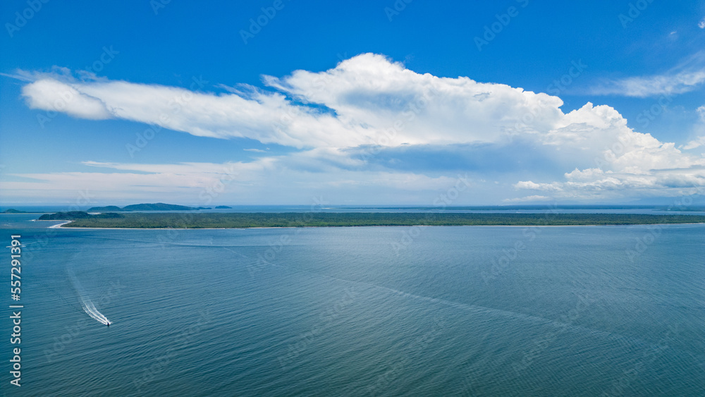 Aerial view of Peças Island and Ilha doMel - Paraná - Brazil.