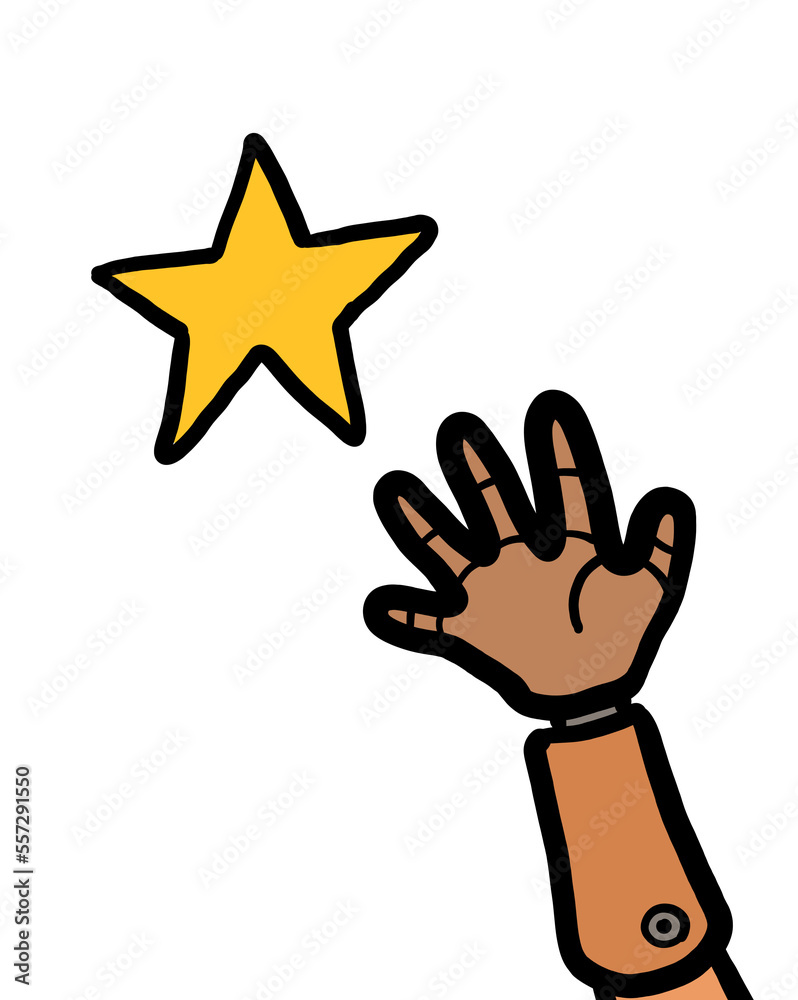 Hand reaching star. Success motivation concept. Hand reaching star. Success motivation concept.