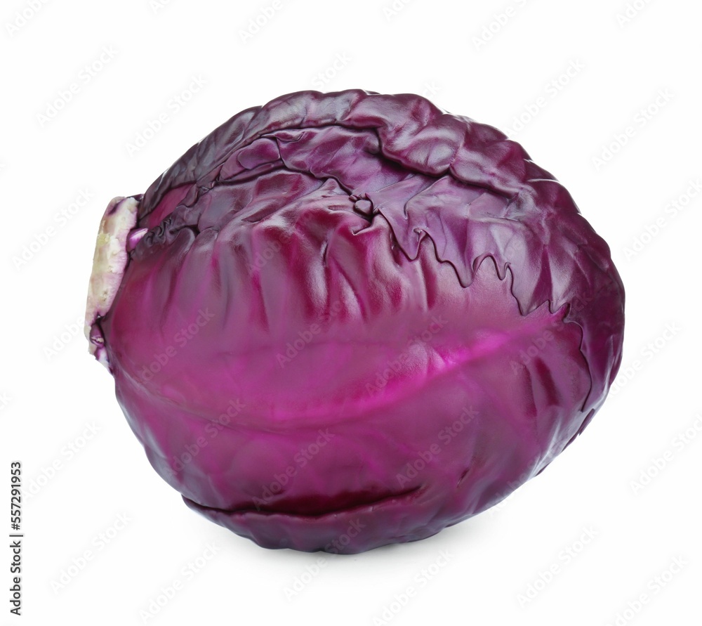 One fresh ripe red cabbage isolated on white One fresh ripe red cabbage isolated on white