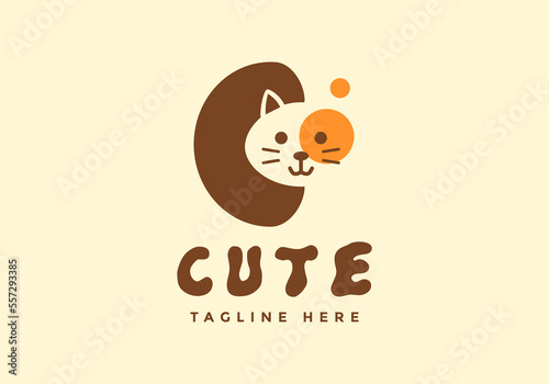 Cute cat cartoon, vector illustration
