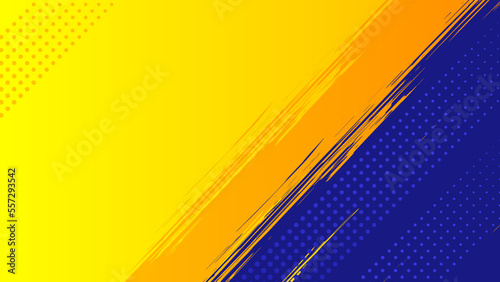 Abstract grunge background vector with paint brush and halftone effect, template design banner with gradient blue and yellow color of ukraine flag  photo