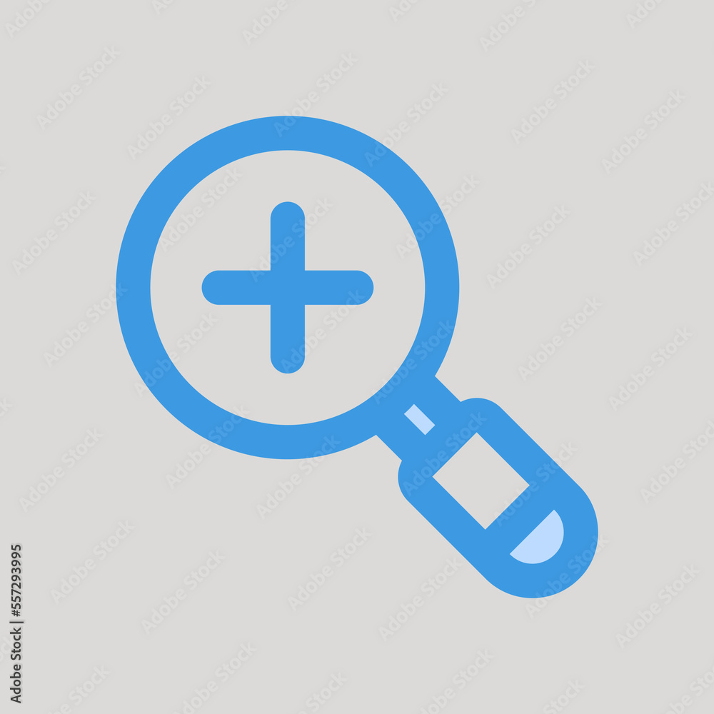 Fototapeta premium Zoom in icon in blue style about user interface, use for website mobile app presentation