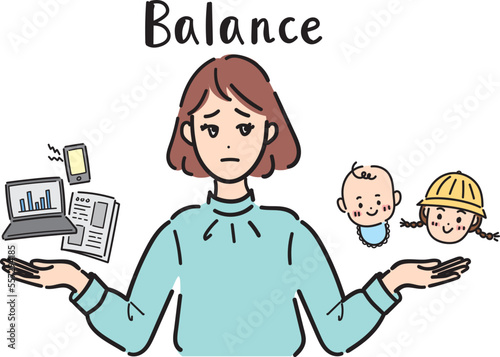 仕事と育児のバランスがとれず困っている女性